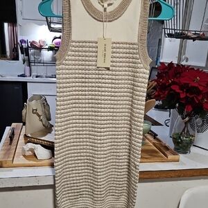 Zara Cream Textured Midi Dress